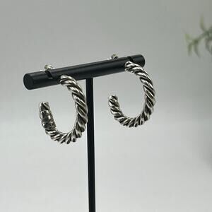 ESCORCIA Vintage Taxco Mexico
950‎ Sterling Silver Twisted Rope
Hoop Earrings